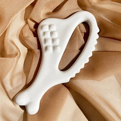 Ceramic Gua Sha Massager Body Skin Scraping Facial Guasha for Slim Face and Body Muscle Relaxation
