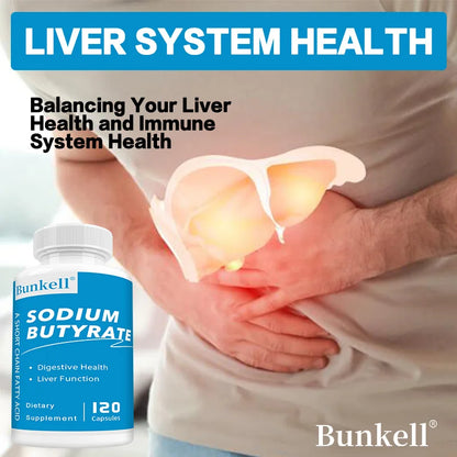 Sodium Butyrate Supplement - Helps Gut Health, Detox and Cleansing of The Liver, Digestive Health,Non-GMO