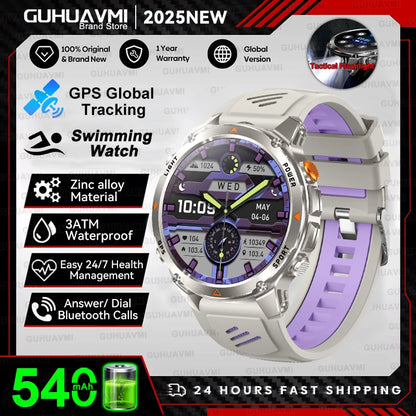 2025 New Women's Fashion Sports Smart Watch Built in GPS 3ATM Waterproof Bluetooth Call Health Monitoring Smartwatches For Women