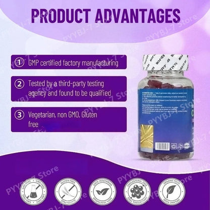 Herbal Gummies Supplement Maca Root Plant Extract Blend A Variety of Vitamins Suitable for Women Daily Wellness Support  60Count