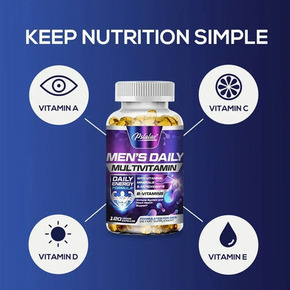 Men's Multivitamin Supplement - Supports Immune Health, Boosts Energy Production, and Improves Vitality and Endurance