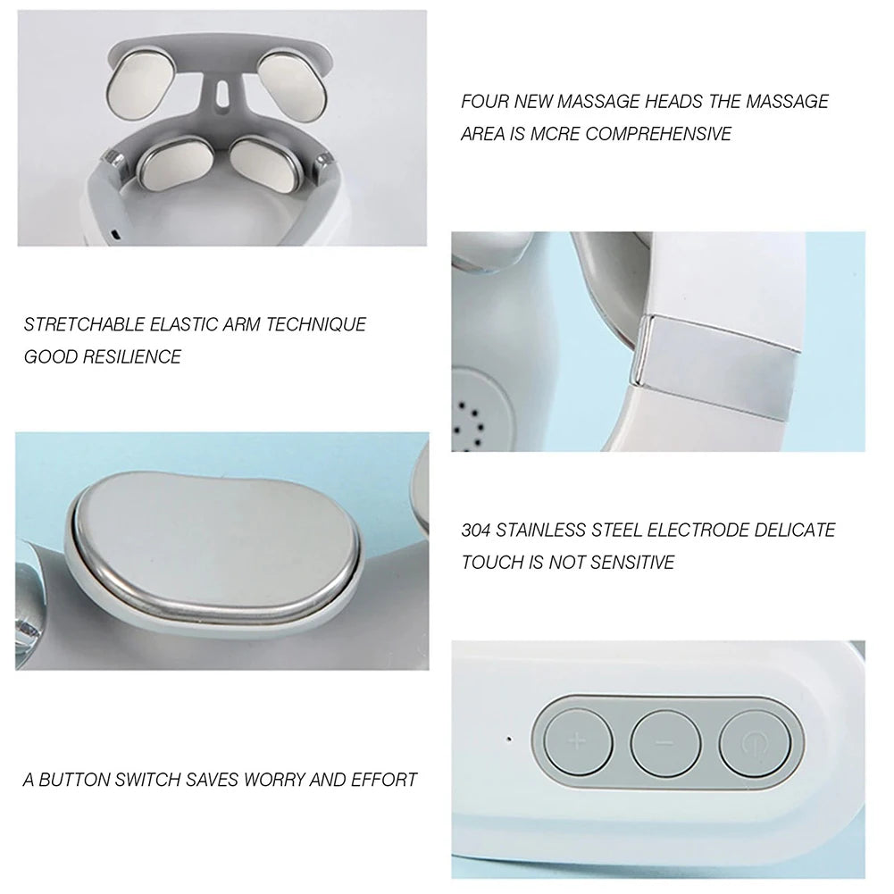 4-Head Cervical Massager Smart Neck & Shoulder Massager With Heat Relaxation USB Rechargeable Electric Neck Massager Unisex 2025