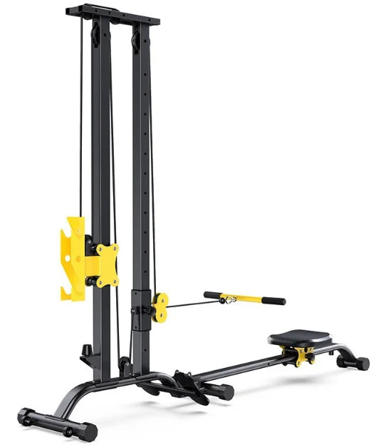Multi-purpose LAT Pull Down Machine with High & Low Pulleys Rowing Machine100KG with LAT and Low Row Bars for Muscle Training