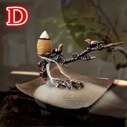 Incense Burner Aroma Burner Creative Lotus Bunrer Cones Backflow Incense Holder Plum Branch Home Decor