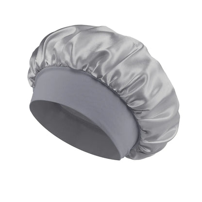 1/2/5PCS Women's Satin Solid Wide-brimmed Sleeping Hat Unisex Head Wrap Elastic Band Cap Hair Care Bonnet Night Hat Bonnet Nuit