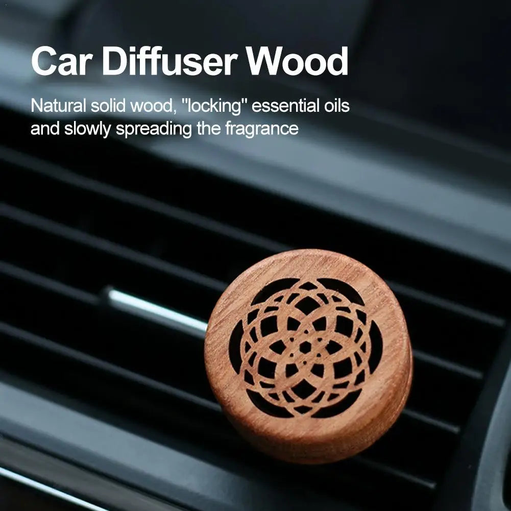 Wooden Car Air Freshener Vent Clip Aromatherapy Essential Oil Diffuser For Car Auto Interior Decor