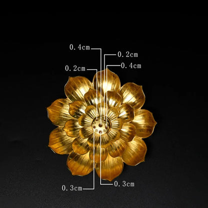 Alloy Incense Burner Stick Lotus Flower Incense Holder Buddhism Mini Sandalwood Censer Temples Yoga Studio Home Decor Supplies