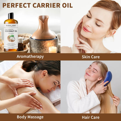 MAYJAM Vegetable Glycerin Castor Grapeseed Jojoba Coconut Carrier Oil For Face, Hair, Skin & Nails Moisturizing Body Massage