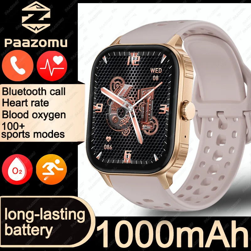 2026 2.04-inch Ultra Smart Watch For Men Women 1000mAh High Capacity Battery Outdoor Sports Fitness Health Monitoring Smartwatch