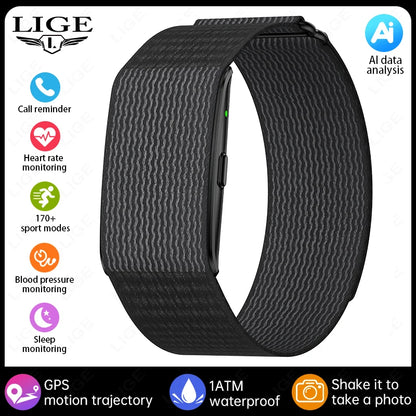 LIGE AI Health Smart Bracelet Fitness Tracker Men Women Sleep Tracking Smart Watch Heart Rate Stress Blood Pressure Monitor Band