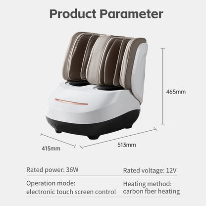 JinKaiRui Electric Foot Massager Roller Shiatsu Kneading Leg Calf Massage Air Pressure Full Wrapped Hot Compress Relaxation Gift