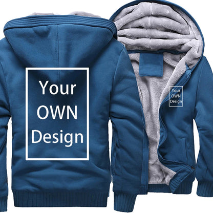 Your OWN Design Brand Logo/Picture Custom Men Women DIY Winter Thick Hoodies Sweatshirt Casual Hoody Clothes 24 Color Loose COAT