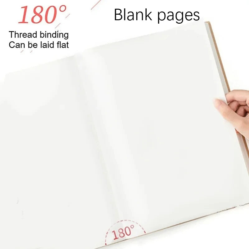 A4 A6 Large Size Notebook, 200/400 Pages Thick Leather Journal, Blank Minimalist Notepad for Office,College,Sketching&Journaling