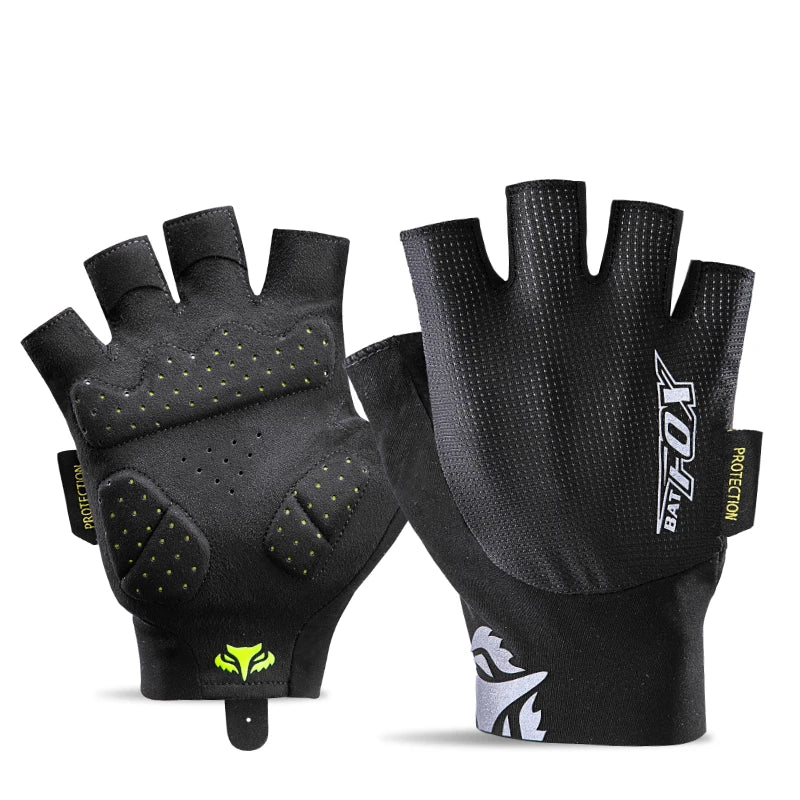 BATFOX Cycling Bicycle Gloves Half Finger Men Women Resistant Breathable Anti-Slip Summer Fishing Fitness Sport Training Gloves