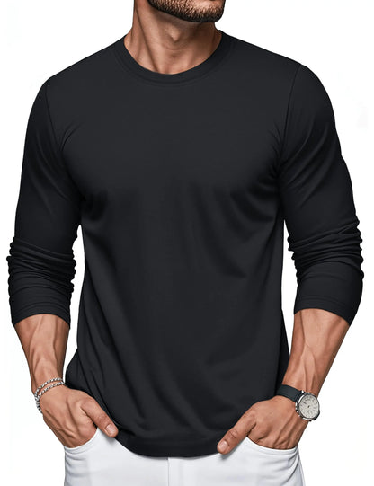 MAGCOMSEN Men's Long Sleeve T-Shirt Cotton Crew Neck T-Shirt Casual Light Work Spring and Autumn Tops