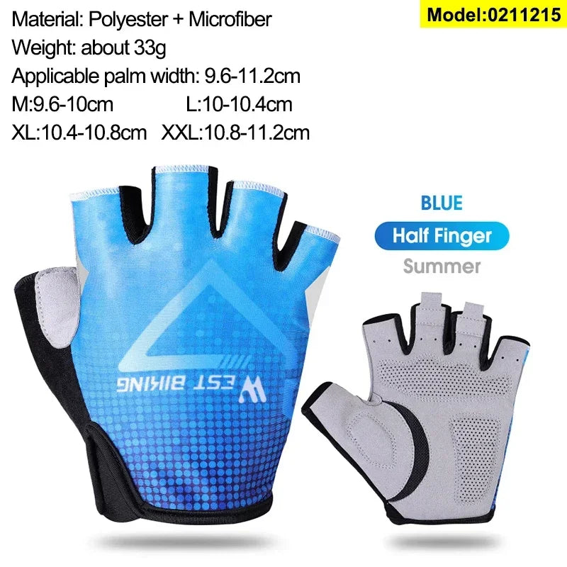 WEST BIKING Mountain Road Bike Gloves Half Finger Summer Cycling Equipment Anti-slip Shock SBR Bicycle Fitness Fingerless Mitten