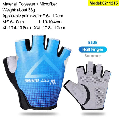 WEST BIKING Mountain Road Bike Gloves Half Finger Summer Cycling Equipment Anti-slip Shock SBR Bicycle Fitness Fingerless Mitten
