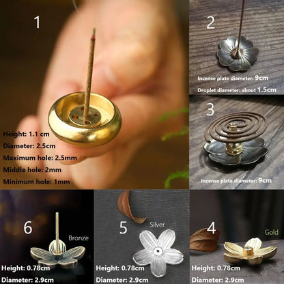 New Cones Censer Sandalwood Coil Base Copper Incense Holder Incense Sticks Burner Home Decoration Mini Accessories