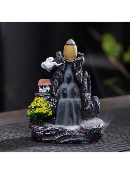 1pc high-quality resin incense burner, creative incense burner for viewing smoke reflux, home decoration aromatherapy decoration
