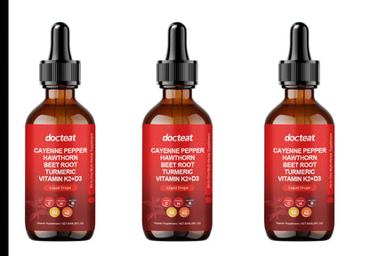 Cayenne Pepper Drops with Hawthorn Berry, Beetroot, Turmeric, and Vitamins D3 & K2 - All-in-One Liquid Supplement
