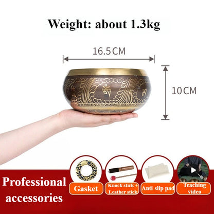 Yoga Meditation Singing Bowl Relaxation Sleeping Sound Bowl Tibetan Handmade Copper Singing Bowls Therapy Percussion Instruments