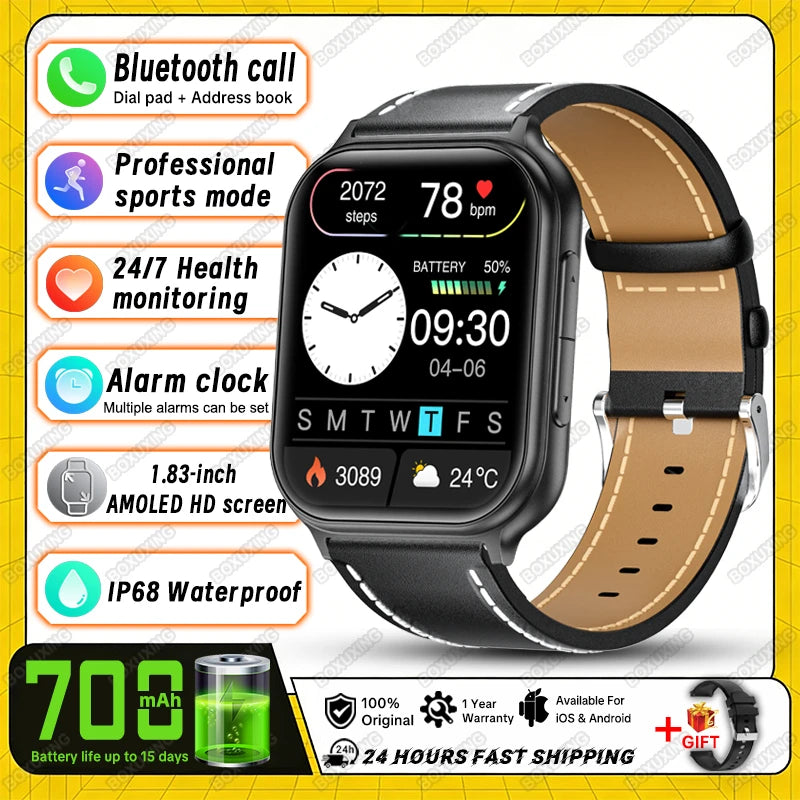 2026 New Smartwatch Women Sports Fitness Track IP68 Waterproof Heart Rate GPS Track Bluetooth Call Ladies Fashion Smartwatch Men