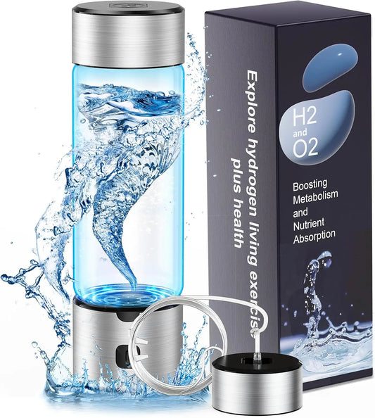 Hydrogen Water Bottle, SPE/PEM Technology Up to 1600PPB Hydrogen  Generator,  for Home, Office, Travel and Fitness Drinking