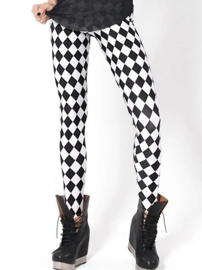 loween Print High-Waisted Tight Leggings Women's Street Sle Casual Pants Straight Cut High Waist Other Material 00%