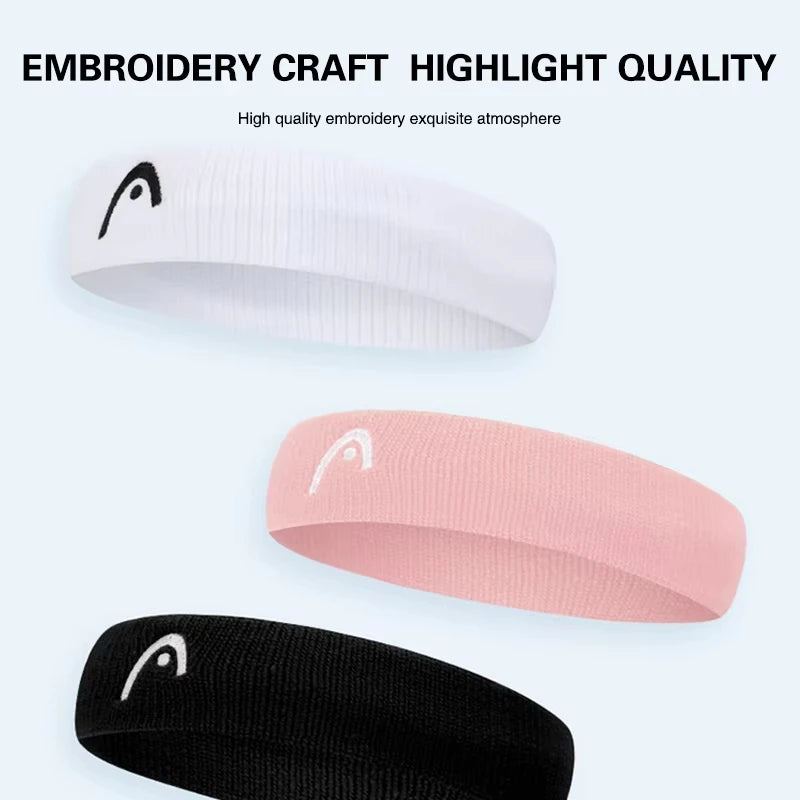 HEAD Tennis Sports Headbands Fitness Sweatband Badminton Yoga Basketball Running Sweatproof Sweat Hairbands For Men and Women