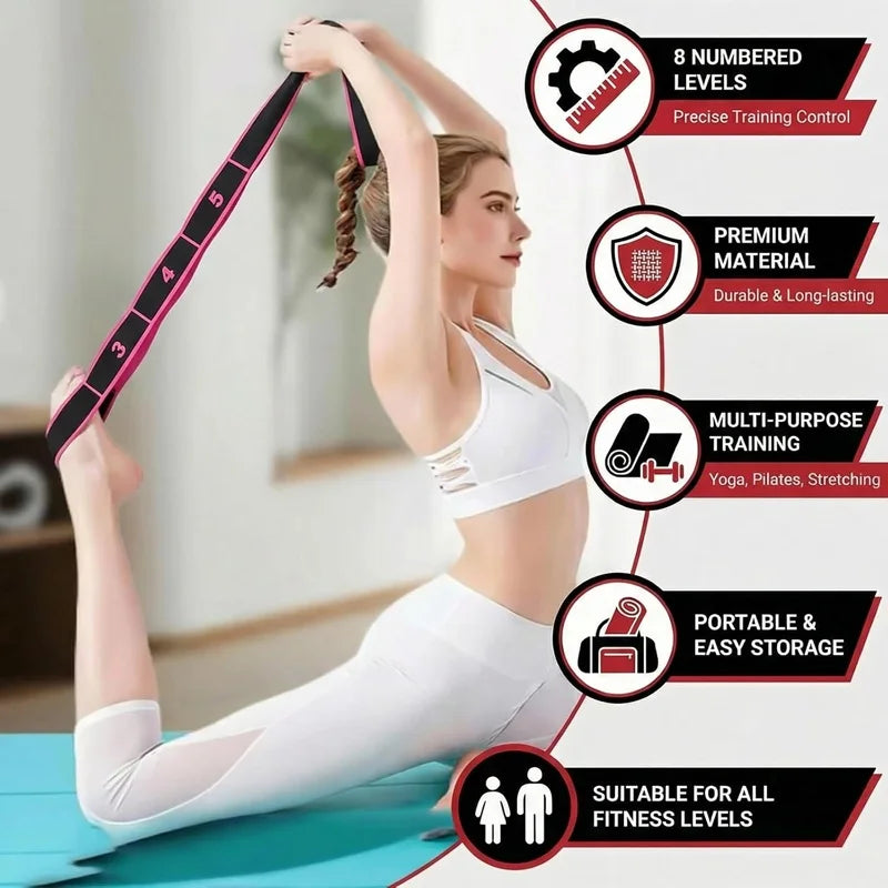 Elastic Yoga Stretching Strap Ballet Dance Leg Stretching Band Beginner Pilates Dance Gymnastics Loop Strap Belt Fitness Sport