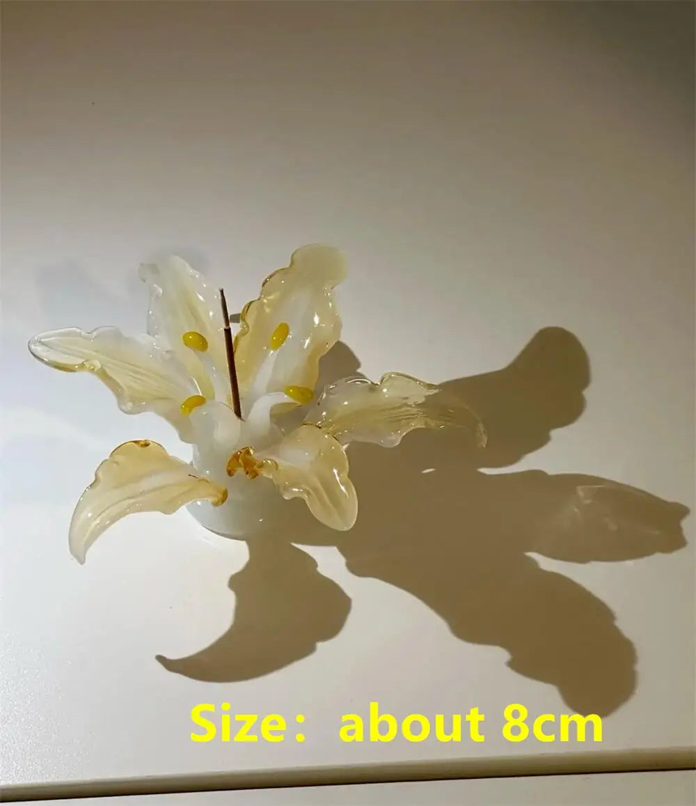 Cute Lily Ceramic Fragrance Insert Seat Line Incense Burner Vertical Incense Insertion Seat  Decoration Aromatherapy Storage