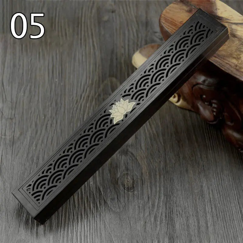 New Wood Aromatherapy Incense Stick Holder Hollow Incense Burner Censer Box Line Incense Burner Handmade Decoration Craft Gifts