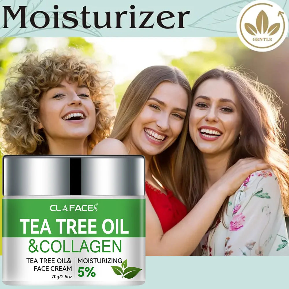 CLAFACES Tea Tree Oil Face Cream Anti-Aging and Freckle Removal Daily Facial Care Cream with Natural Ingredients