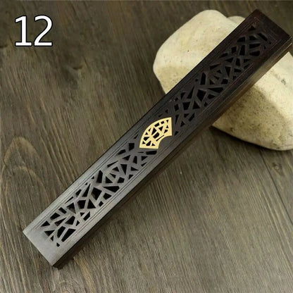 New Wood Aromatherapy Incense Stick Holder Hollow Incense Burner Censer Box Line Incense Burner Handmade Decoration Craft Gifts