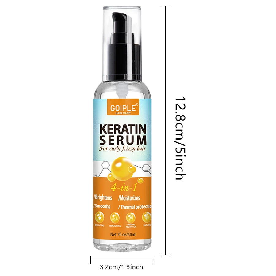 Keratin Protein Hair Care Serum for Curly Frizz Control Shine Protection Heat Protectant Spray for Thermal Protector Moisturizer