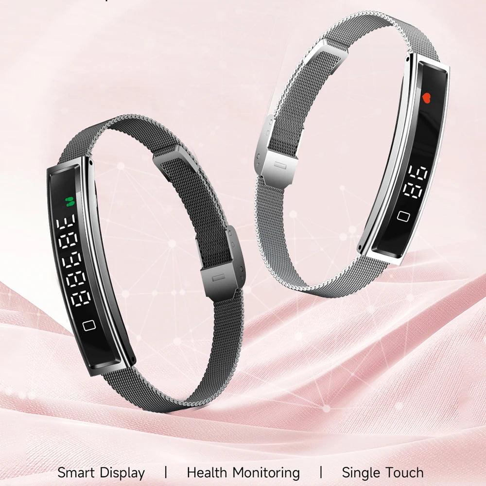 2026 New Fashion Women Smart Bracelet Multi-Sport Mode Fitness Tracker Heart Rate & Sleep Health Monitoring Smartwatch Men Women