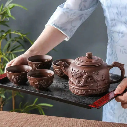 600ml Yixing Purple Clay Lucky Dragon tea Pot filter teapot sand Could brew puer Lapsang souchong Qimen black tea Zisha teapot