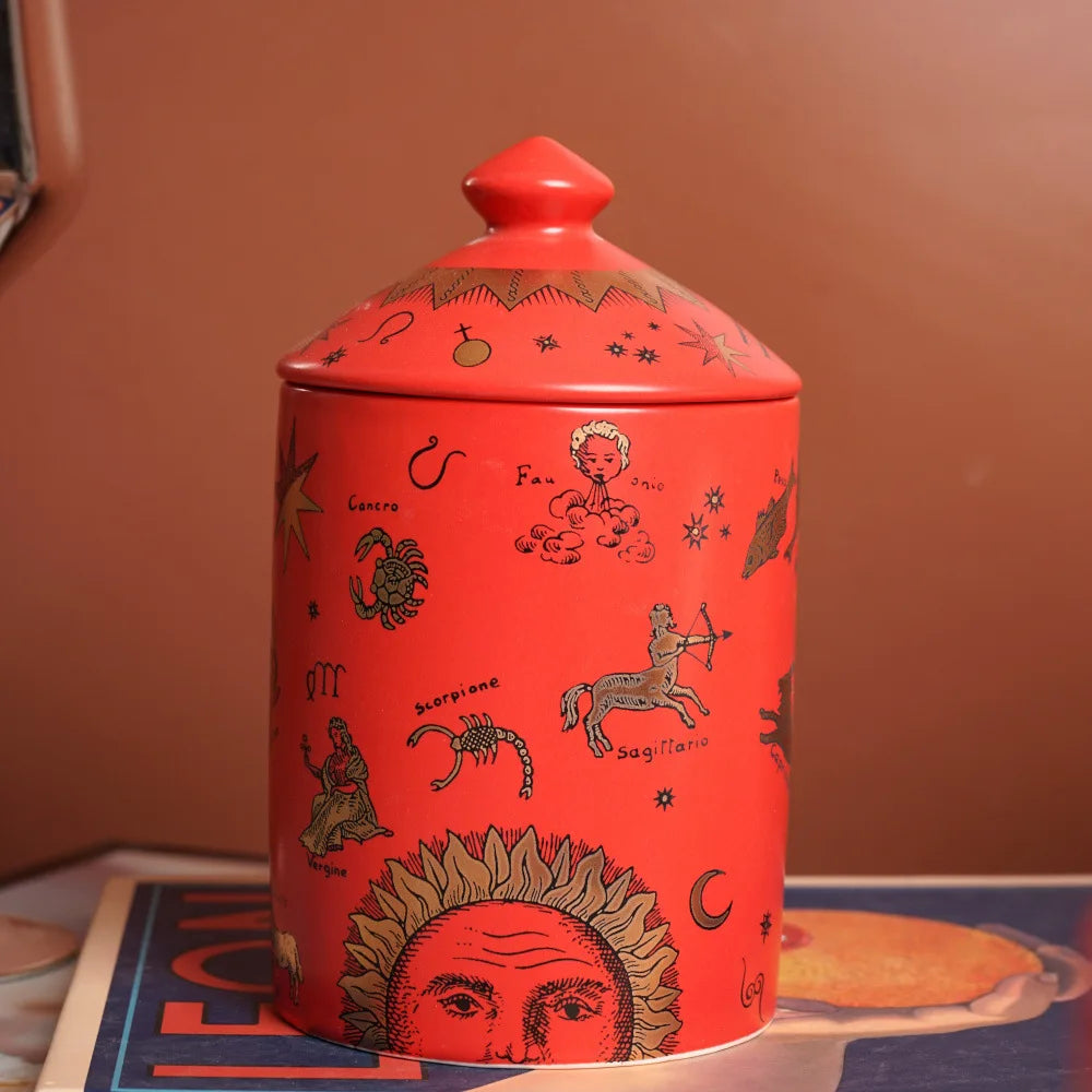 Nordic Retro Face Ceramic Jar Storage Bottle Aromatherapy Candle Cup Shaped Face Tea Jar Storage Box Container Crafts Decoration