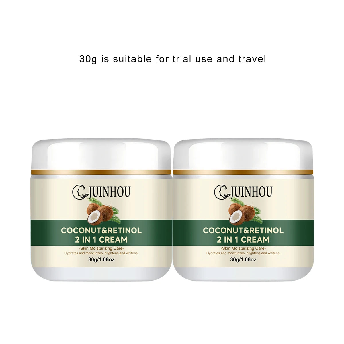 JUINHOU Natural Coconut Oil Brightening Face Cream Deep Hydrating Moisturizer Brighten Face Gentle Daily Skin for All Skin Types