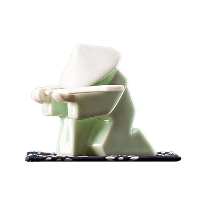 Incense Stick Burner Unique Delicate White Porcelain- Chinese Ceramic Samurai Censer Holder Home Decor Kung Fu Ceramic Sculpture