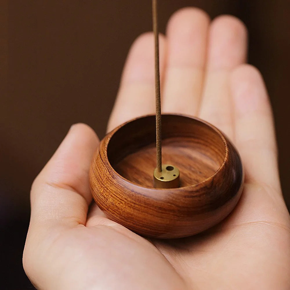 6PCS/3PCS/1PC Exquisite Wooden Plug in Incense Burner | Suitable for Buddhist Worship, Home Tea Room, Desktop Decoration - Ideal