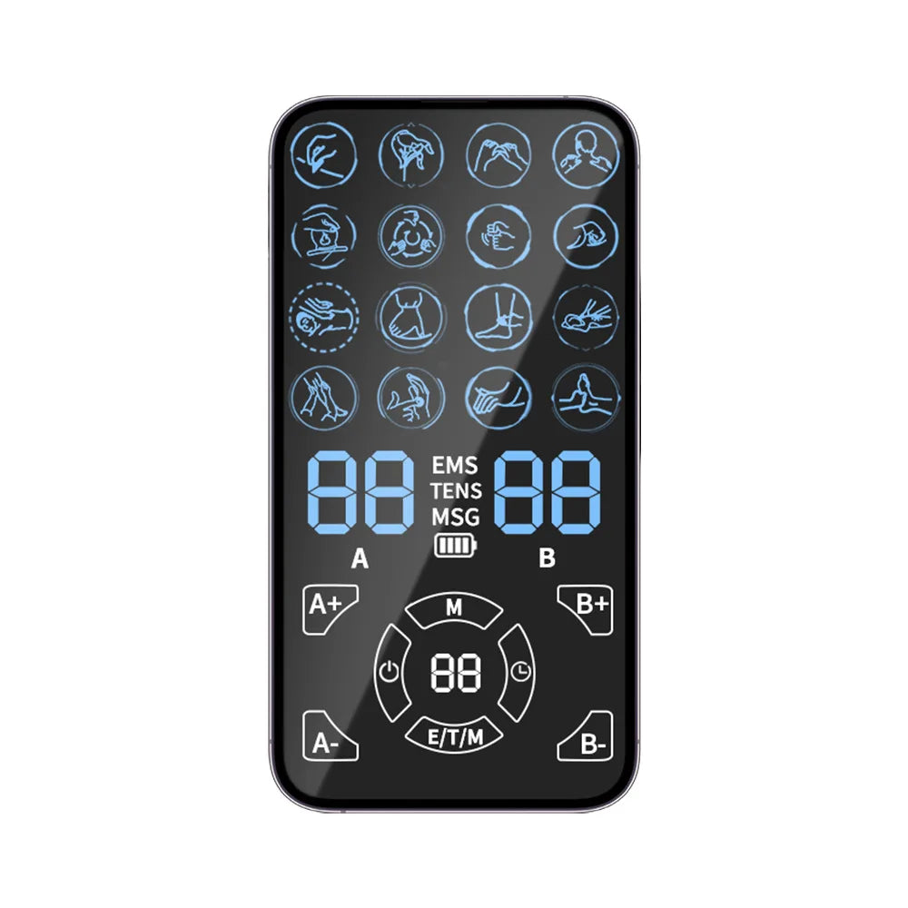 Pain Relief TENS Unit EMS Massager - Professional Muscle Stimulator For Back Shoulder Neck Relief Fitness Recovery