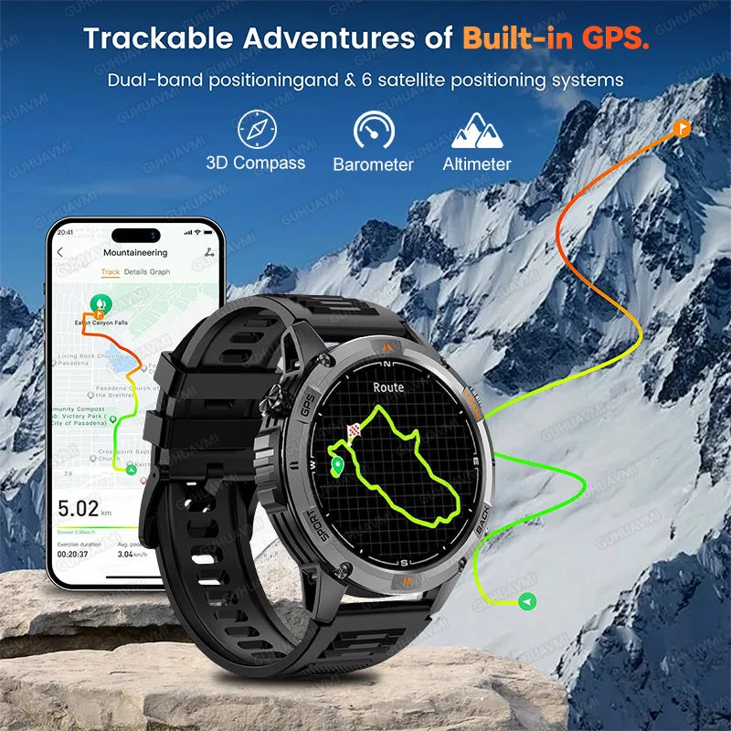 New T-Rex3 Ultra Dual band GPS Tracker Smart Watch Compass 10ATM Waterproof Sports fitness BT call Outdoors Military Smartwatch