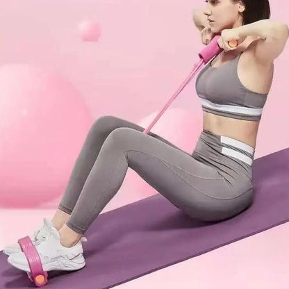 Siix-Tube Pedal Tensioner Resistance Band Multi-Functional Tension Rope Fitness Bands Elastic Yoga Pedal Puller For Exercises