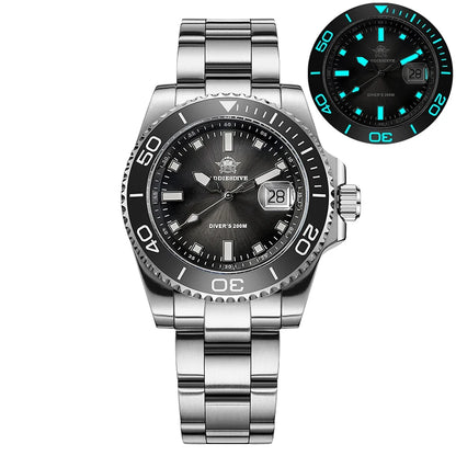 ADDIESDIVE New 41mm Men Watch Diving 200m Waterproof  AD2089 Top Brand Diver Wristwatch Stainless Steel Luminous Leisure Watch
