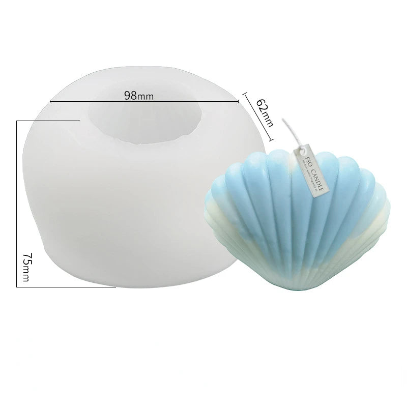 Large Geometric 3D Folding Fan Silicone Candle Mold Striped Origami Scallop Drip Glue Aromatherapy Soap Plaster Ice Cube Mould