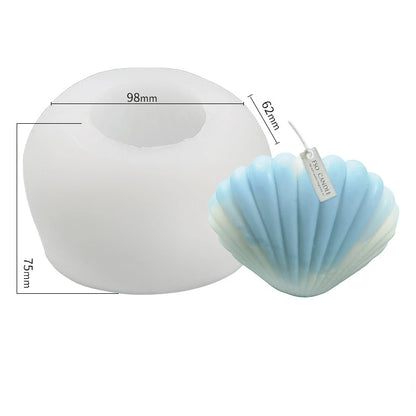 Large Geometric 3D Folding Fan Silicone Candle Mold Striped Origami Scallop Drip Glue Aromatherapy Soap Plaster Ice Cube Mould