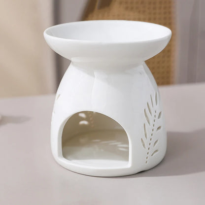 White Ceramic Hollow Incense Burner Candle Essential Oil Aromatherapy Diffuser Middle East Home Decor Ornament