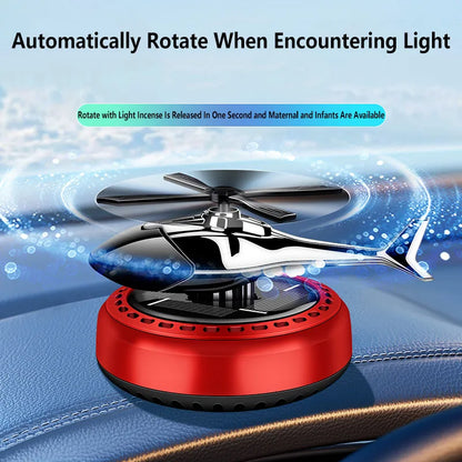 Solar Rotary Aromatherapy Helicopter Solar Aromatherapy Automobile Air Freshener Alloy + ABS Wood Perfume Automatic Diffuser
