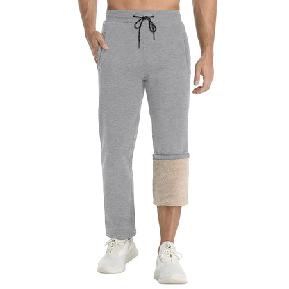 TACVASEN Winter Fleece Pants Mens Thicken Warm Thermal Trousers Drawstring Elastic Waist Jogging Pants Fitness Running Jogger